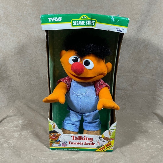 Vintage 1995 new in Box Tyco Sesame Street Talking Farmer Ernie