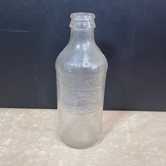 Vintage Pepsi Cola Clear Glass Swirl Bottle 16 Oz Tall 40's 50's Mid  Century Advertising Collectible Soda Pop Bottle 