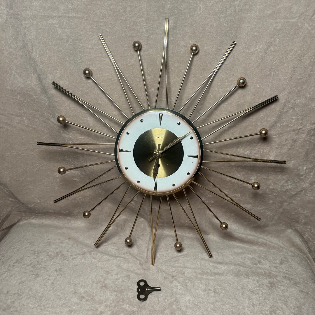 Vintage 1950s Midcentury MCM Metal Welby Starburst Wall