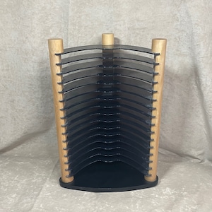 Vintage 1990s (16) DVD/Playstation/Xbox/Switch/Media Wood and Plastic Rack