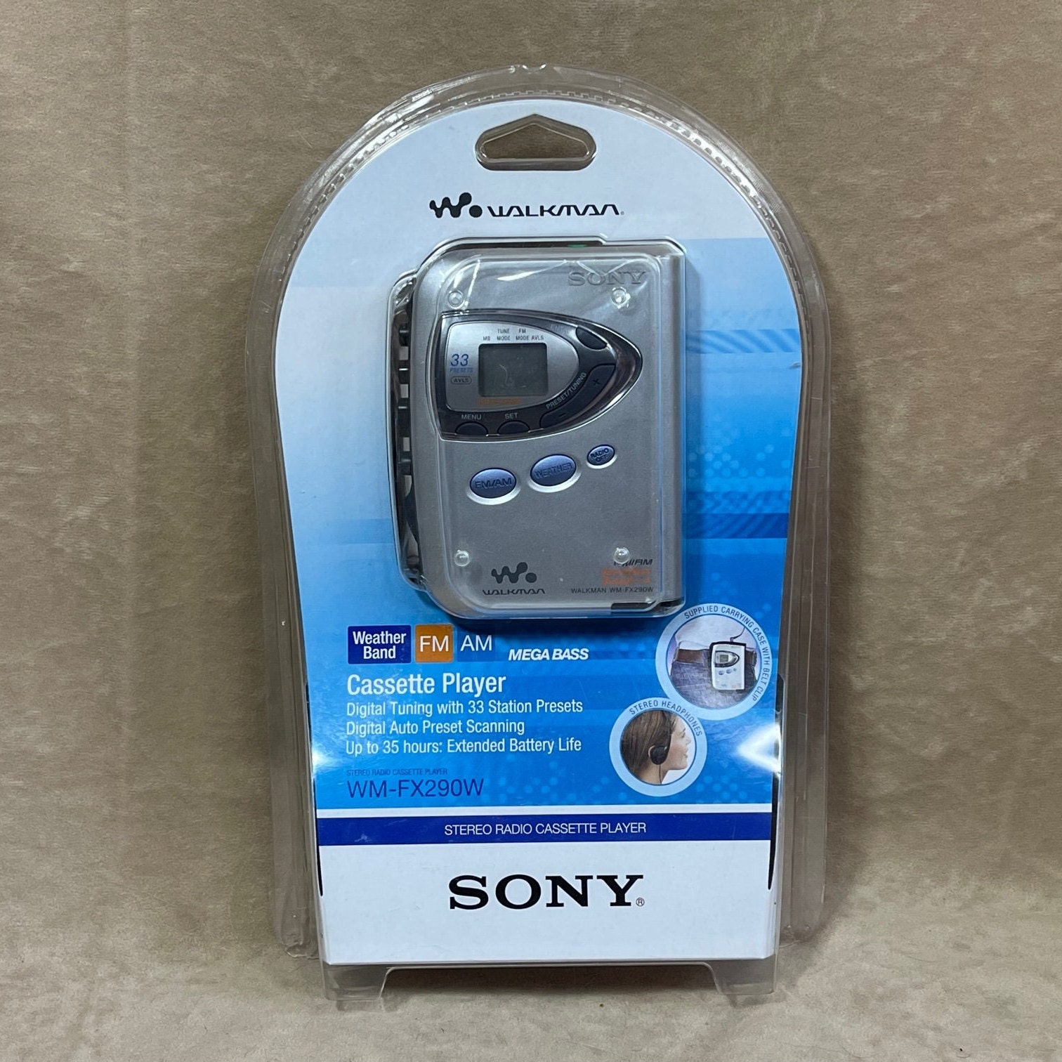 Vintage Early 00s Sony WM-FX290W Walkman Portable Cassette