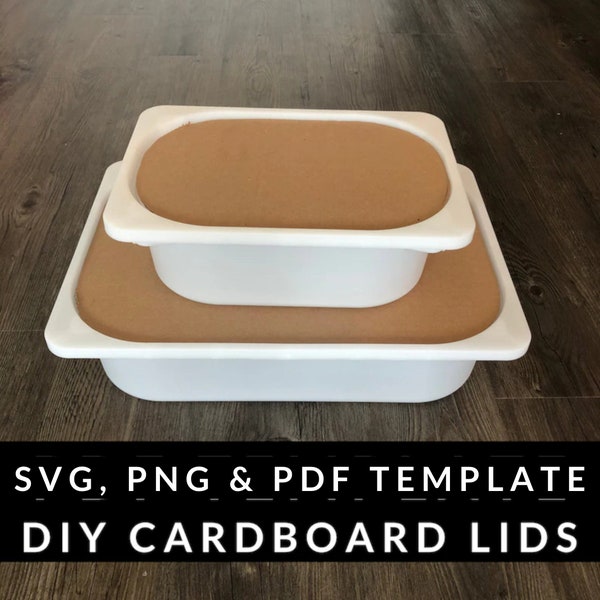 Modello di coperchio trofast SVG per IKEA Trofast Bins - Flisat Sensory Table - Large and Small Bin SVG pdf png files