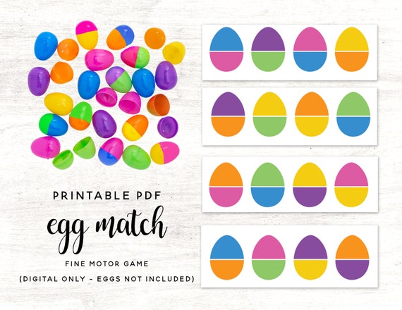 Easter Egg Match Printable PDF Game // DIY Easter Sensory Fine