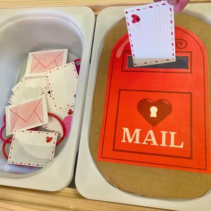 Valentine Mail Drop printable PDF toddler activity set // Valentine's Day image 6