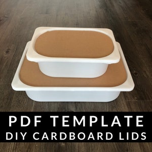Plantilla de tapa PDF DIY para contenedores IKEA Trofast - Mesa sensorial Flisat - Plantilla de contenedor grande y pequeño Carta y A4 también incluye svg y png