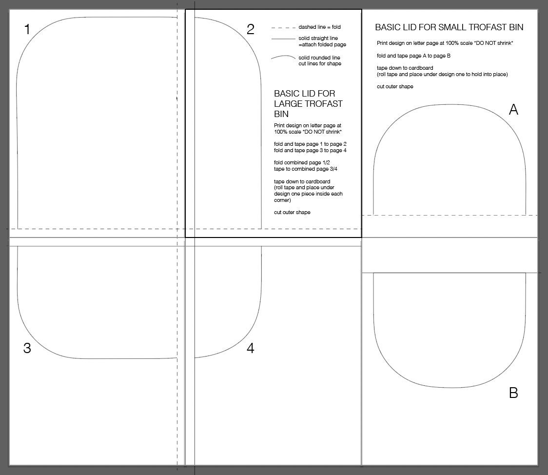 DIY PDF Lid Template for IKEA Trofast Bins Flisat Sensory Table Large