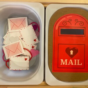 Valentine Mail Drop printable PDF toddler activity set // Valentine's Day image 5