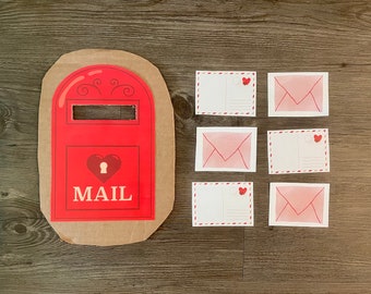 Valentine Mail Drop printable PDF toddler activity set // Valentine's Day