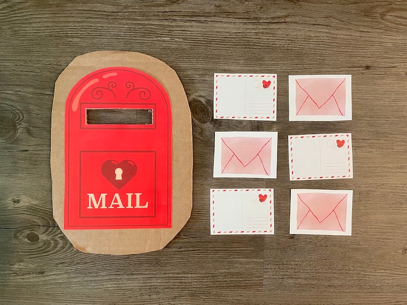 Valentine Mail Drop printable PDF toddler activity set // Valentine's Day image 1