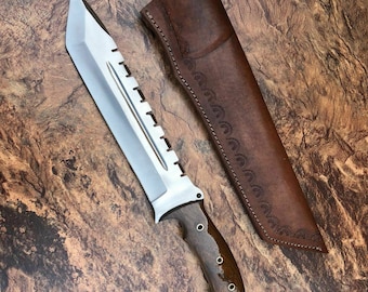 AE#24 Custom Made D2 Steel Hunting  Tracker  Knife With Beautiful Leather Sheath