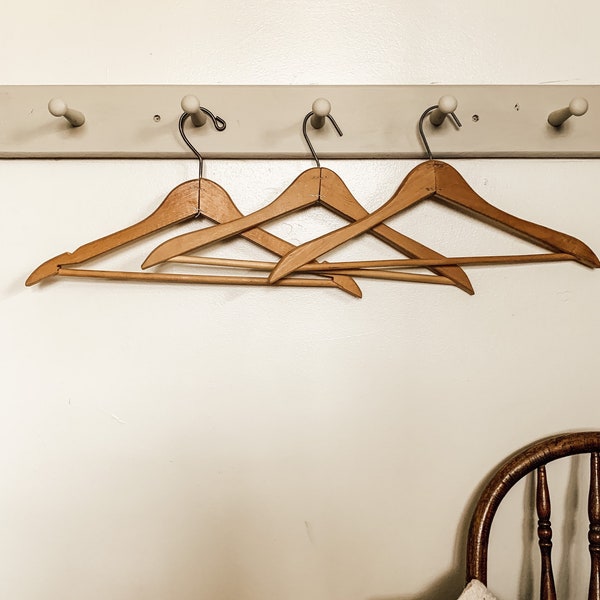 Antique wooden clothes hangers 3