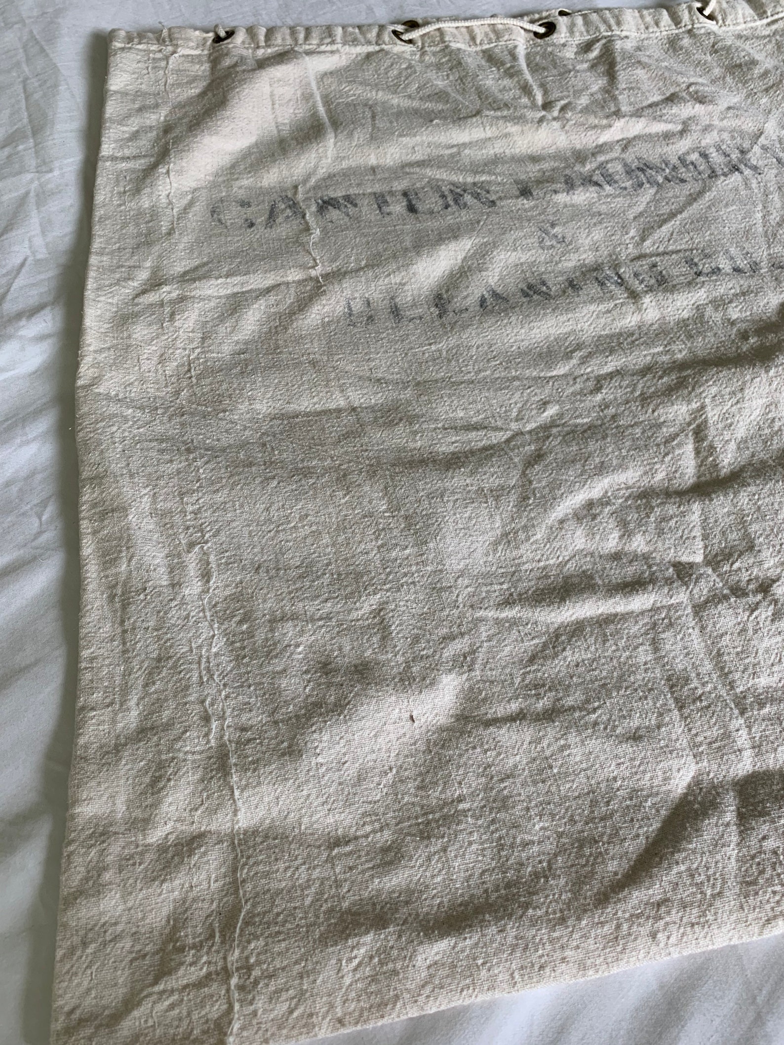 Bolsa de lavandería de lona de cordón vintage con escritura | Etsy