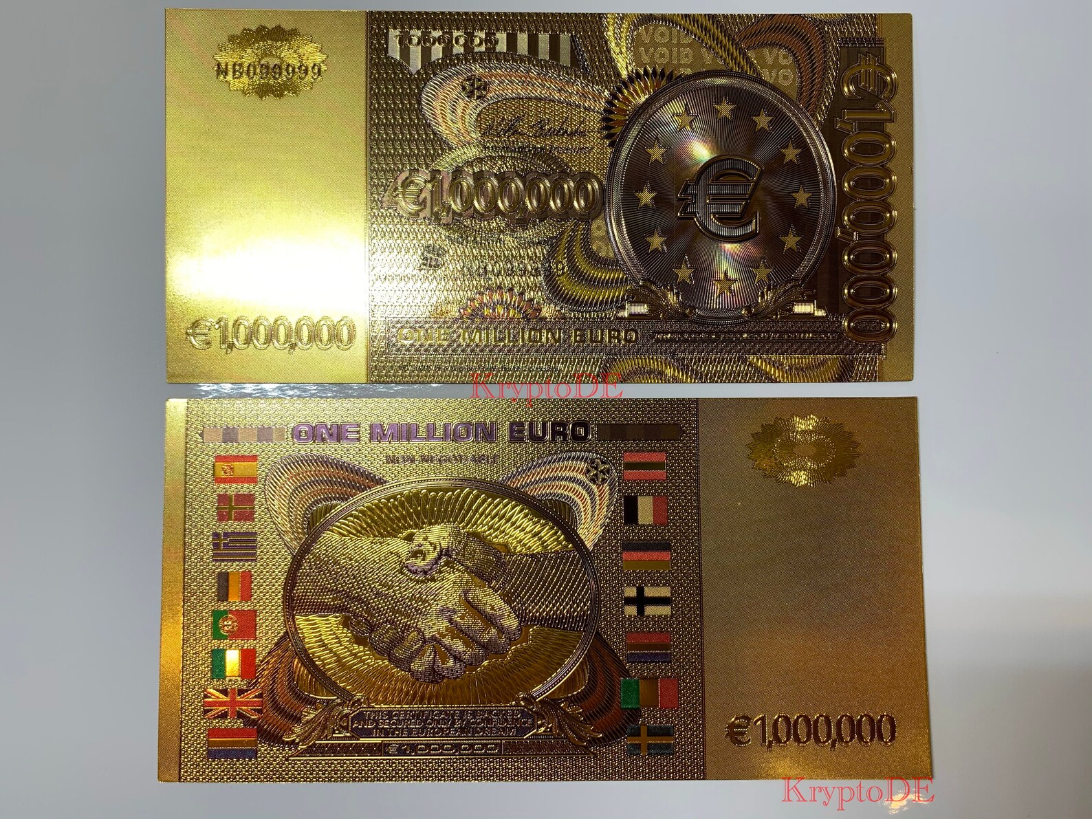 Vergoldeter 1.000.000 Euro Schein 1 Million Euro sehr Etsy