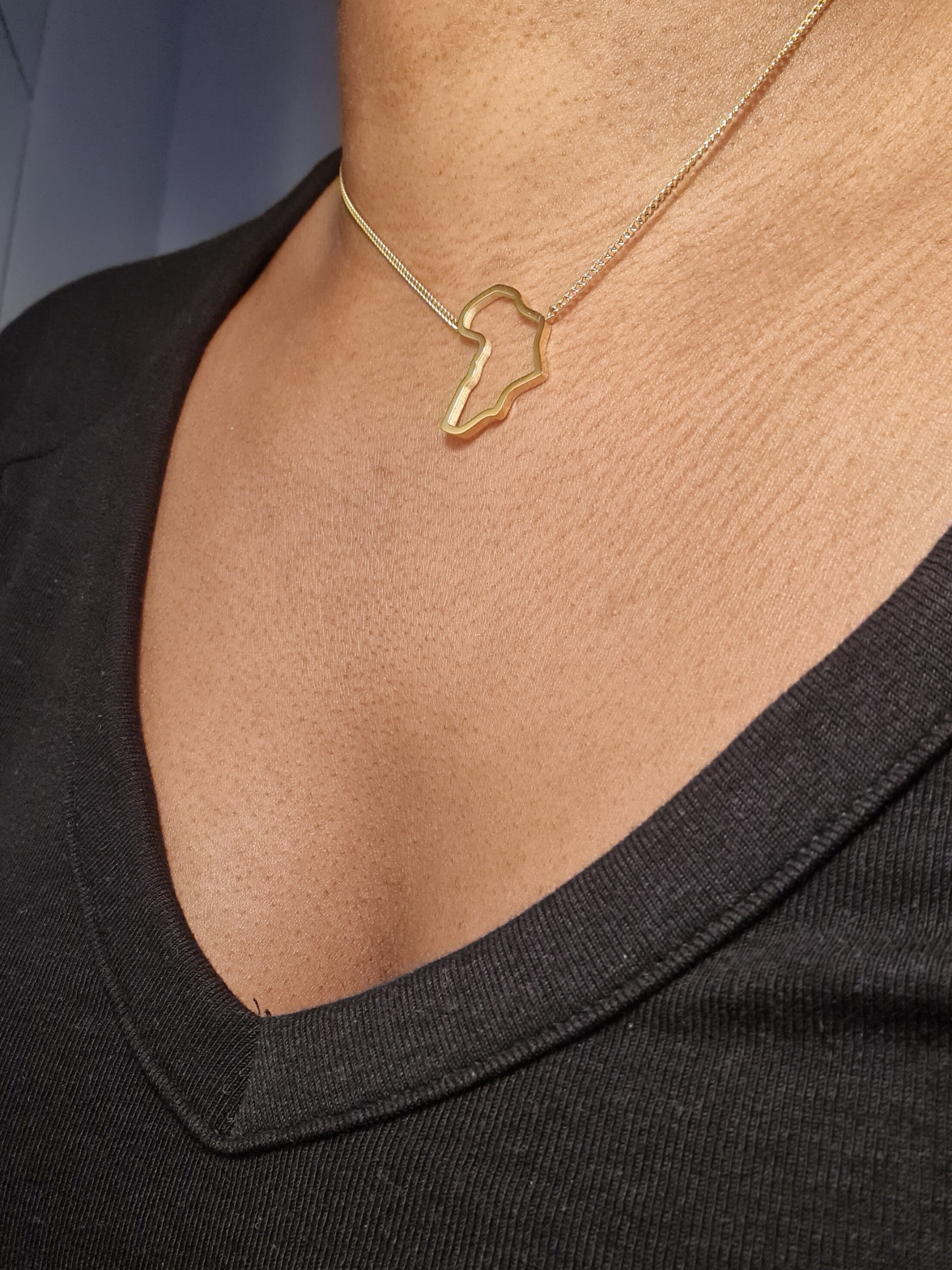 Anniyo Africa Mappa Collane con ciondolo Donna Uomo Colore argento/Colore oro Gioielli etnici africani # 077621 B  36