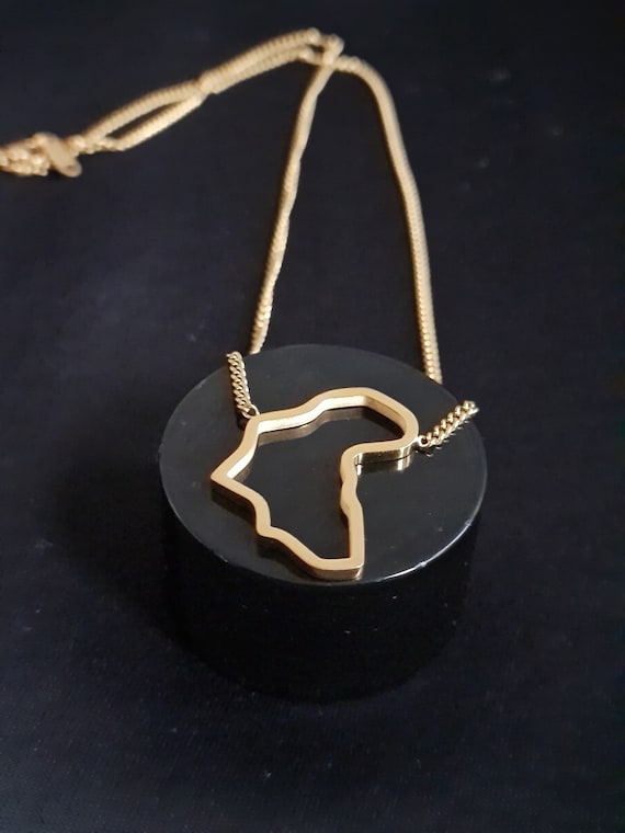Mappa in acciaio inossidabile Color oro/argento Africa con collane con pendente bandiera mappe africane gioielli per donna uomo regalo  36