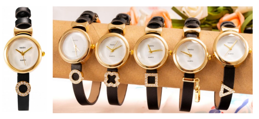 New Design Women's Watch With Patterns and Gold Stainless Steel Buckle ...