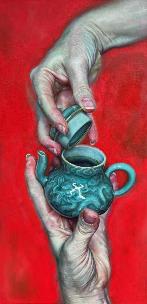 Dragon Teapot Art Print: Yue Klin Celadon Pottery (8'' by 17'')