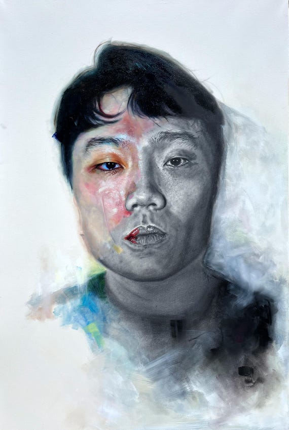 Light and Dark Abstract Portrait Fine Art Print