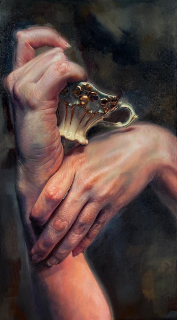 Austrian Teal Teacup Fine Art Print