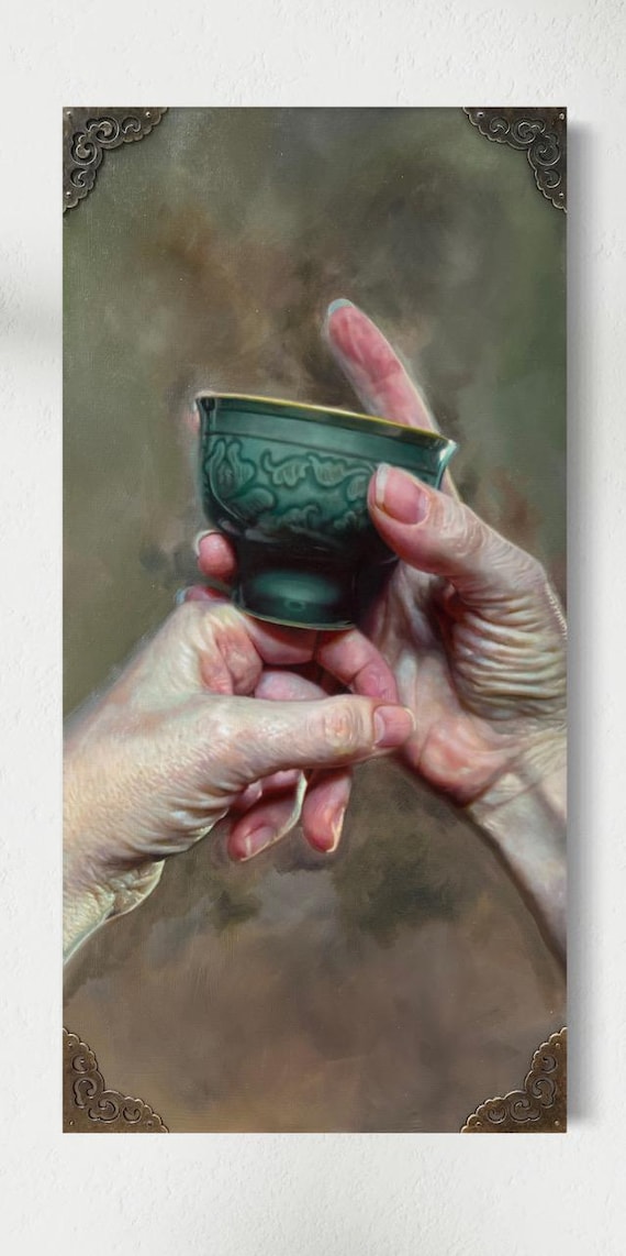 Silver River Lotus | Oil on Wood Panel