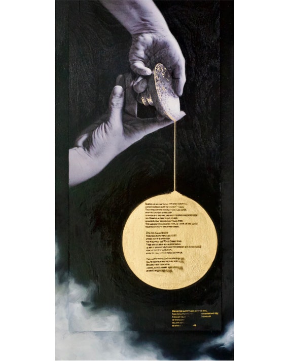 Poetry Oil Painting | Gold-Leaf Artwork | Figure Drawing