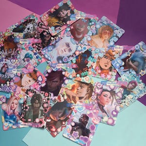 Toploaders de decoração pré-fabricados | Photocard | Anime Deco Photocard | Estética | Kawaii Photocard | Anime | Ar.cane|Hazbin|So.nic|Spidey
