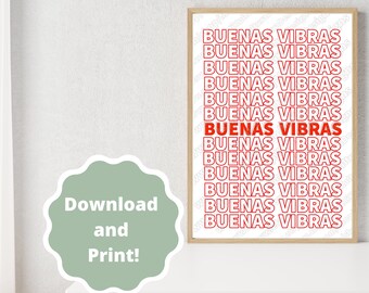 Buenas Vibras Wall Art - Latino Inspired Printable Downloadable Wall Art Digital Latina Art Jbalvin Inspired Latino Gang Art Bedroom Art