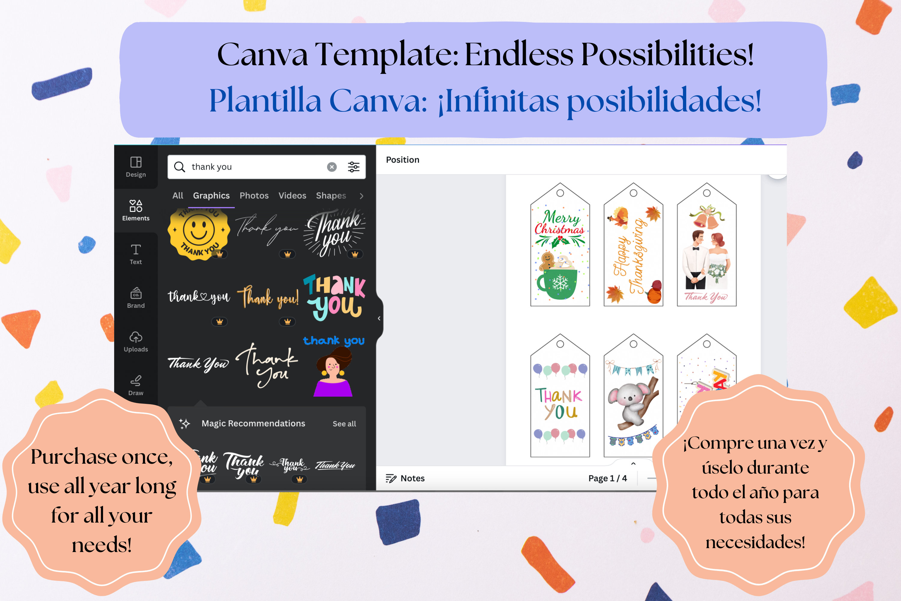 Canvas Tags Example Printable Canva Tag Template, Shapes, for ~2x4 Inch Tags, Hang Tag ...