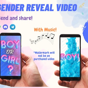 Boy Gender Reveal Video | Digital Gender Announcement | Video Baby Announcement | It&#39;s a Boy | Instant download | Baby Shower | Blue Smoke