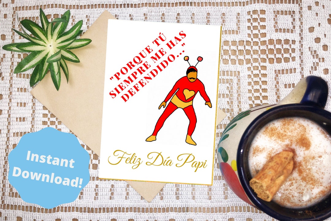 Latino Fathers Day Card Digital Downloadable Printable Etsy