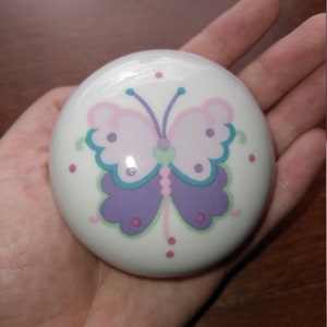 Vintage 1989 LVC Fine Porcelain Girls Butterfly Trinket Box