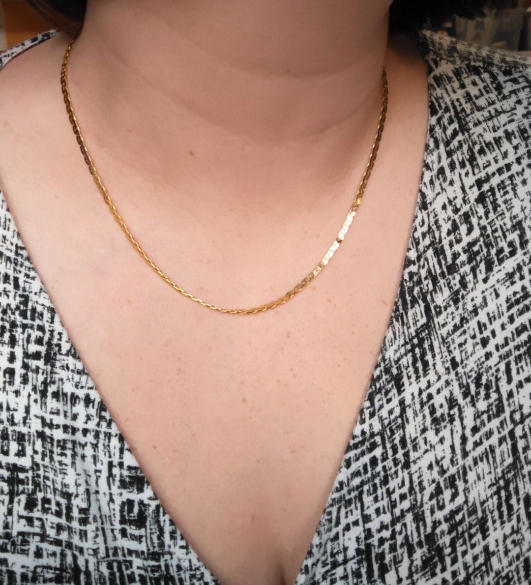[Golden dew] 韓国☆18K Gold☆Cantabile Classic 3C Necklace Signed KOREA Vintage BRAIDED GOLD TONE CHAIN Necklace 18
