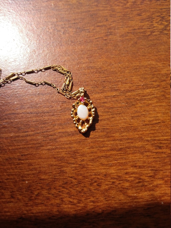 Vintage 12K Gold Necklace With Charm - image 1