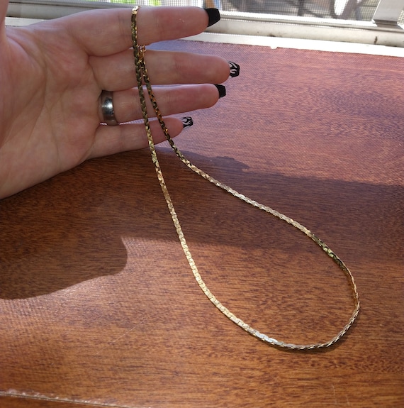 Vintage Korea Stamped Gold Tone Chain Gem