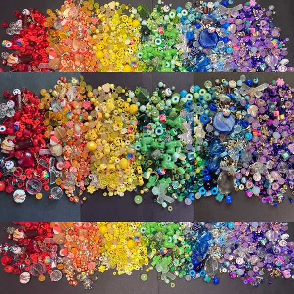 CLEARANCE! Rainbow bead soup, 524 grams, bulk, 6 colours
