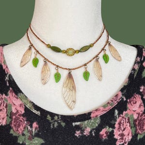 Collana con ciondolo a forma di ali, bosco, cottagecore, fantasy, fairy kei, fairy grunge, fairycore