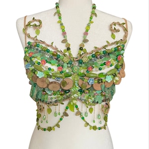 Butterfly beaded bralette, body jewelry, beaded top, fairycore, cottagecore