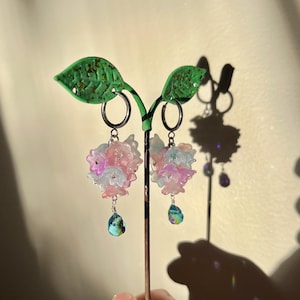 lily earrings, drop earrings, gift for her, birth flower earrings, huggie earrings, floral jewelry