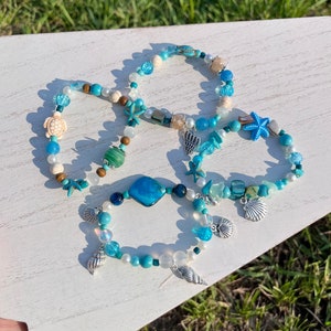 Pulseras inspiradas en el clan Metkayina Reef, pulseras con cuentas, pulseras con dijes, concha, perla