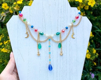 Howls necklace inspired, howls moving castle, beaded necklace, studio ghibli, jewelry