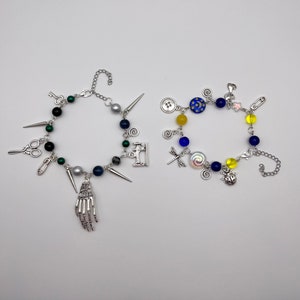 The beldam and Coraline bracelet, the beldam keychain, beaded keychain, charm keychain, beaded bracelet, charm bracelet, inspired