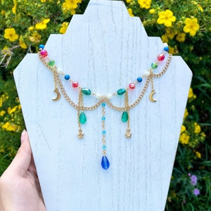 Howls necklace inspired, howls moving castle, beaded necklace, studio ghibli, jewelry