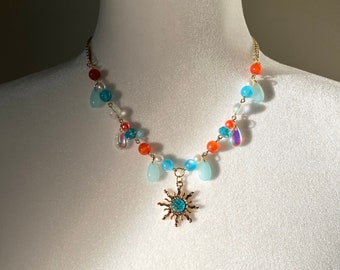 Ponyo necklace inspired, studio ghibli, chain necklace, ponyo