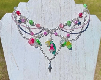 Chihiro necklace inspired, spirited away, studio ghibli, beaded necklace