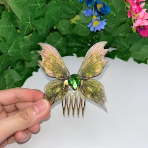 Fairy wing hair comb, bridal hair piece, fairy kei, cottagecore, butterfly, fairy hair piece