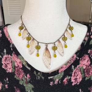 Wings pendant necklace, woodland, cottagecore, fantasy, fairy kei, fairy grunge, fairycore
