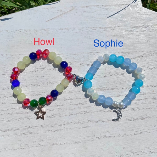 Howl and Sophie bracelets, matching bracelets, couple bracelets or best friends bracelets