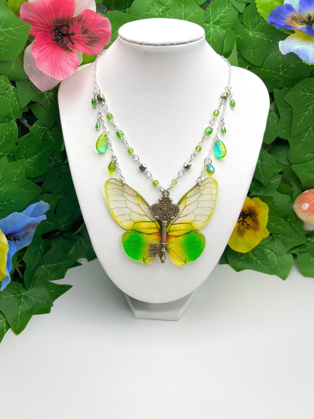 Fairy Wing Key Necklace, Butterfly Pendant, Cottagecore, Fantasy, Fairy ...