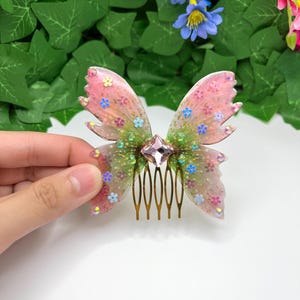 Fairy wing hair comb, bridal hair piece, fairy kei, cottagecore, butterfly, fairy hair piece