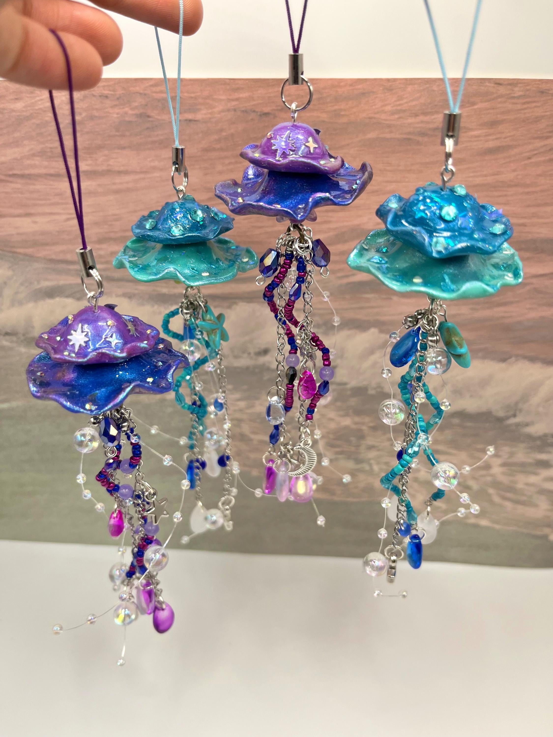 Jellyfish Keychain, Bag Charms, Sparkly, Beaded Keychain Charms, Galaxy Jellyfish, Ocean Jellyfish - Etsy Jellyfish Keychain, Bag Charms, Sparkly, Beaded Keychain Charms, Galaxy Jellyfish, Ocean Jellyfish - Etsy